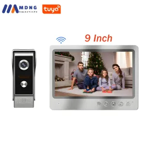 Doorbells Wireless Wifi Video Door Phone Doorbell Intercom System 9 Inch Tuya Smartlife Interphone Remote Unlock Door for Home Apartment