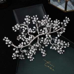 Clip per capelli Pearl Rhinestone Bride Bride Tiara Accessori per matrimoni per matrimoni Colore argento per le donne