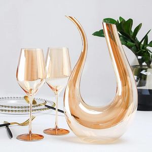 Weingläser rotes Glaskristall Goblet kreatives Gold Bankettset Club El Vorräte