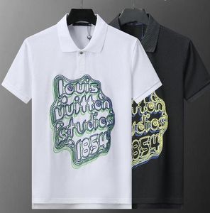 24ss Nowe designerskie koszule polo luksusowe polo swobodne mężczyzn polo t -shirt wąż pszczoła litera druk haft moda na wysokim ulicy Polos 3xl