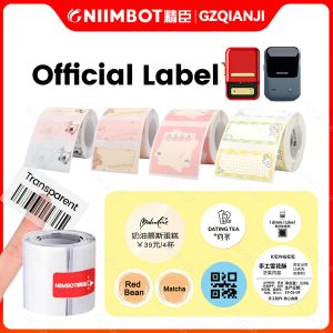 Paper Niimbot B21/B3S/B1Thermal Papel Printer Home Office Labels Colorful Adhesive Paper Round Square Printable Sticker Paper Roll