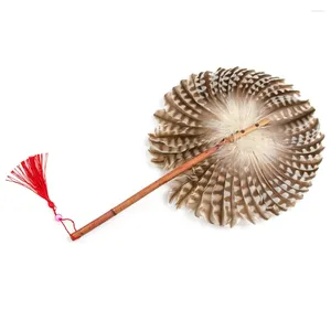 Decorative Figurines 1pcs Eagle Pheasant Feather Circular Fan Craft Peacock Plume Hand Drama Stage Carnival Perform Festival Party