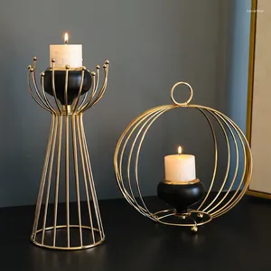 Candle Holders Living Room Luxury Decoration Modern Candlestick Romantic Dinner Night Props Creative Metal Crafts Home