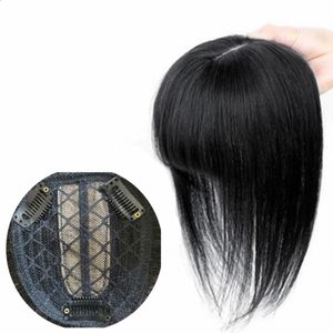 Anemone Human Hair Toppers Clip Bangs Fringe Hair Volume Brazilian Straight Non-remy Air Bangs For Hair Loss Machine 240403