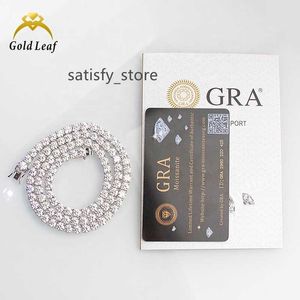 Goldleaf Jewelry Hot Sell 3mm 4mm 5mm D Color VVS Moissanite Tennis Chain Necklace Armband 925 Sterling Silver Moissanite Chain Chain