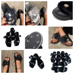 Designer Slide Woman Summer Ladies Beach Sandal Party Wedding Flat Slipper Shoes Fashion Sandal Mens Woman Black Gai Storlek 36-41