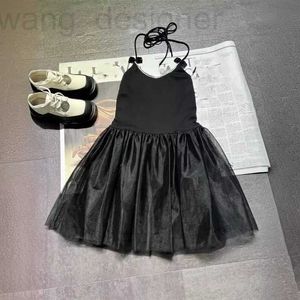 Basic & Casual Dresses designer 24 early spring new Nanyou MIU luxurious puffy skirt with patchwork bow, handmade pearl mesh, suspender and neck hanging dress 9IW9