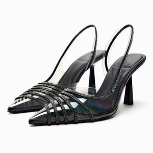 Traf sommer womens sandals schwarz glänzung