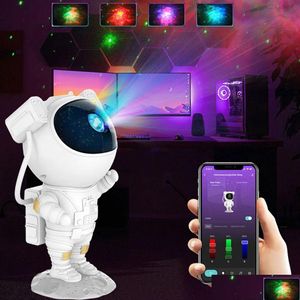 Andra inomhusbelysning Astronaut Galaxy Star LED Projector Night Light App Control Color Bedroom Home Decoration Childrens Birthday Gif Dhrkb