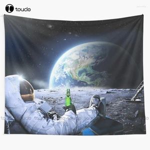 Tapestries On The Moon With Beer Hq-Quality Seller Tapestry Blanket Bedroom Bedspread Decoration Printed