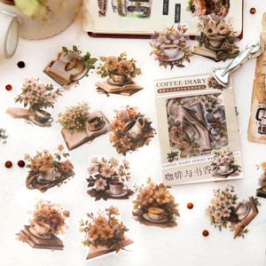 Gift Wrap 30 Pcs Vintage Gourmet Coffee Theme Sticker Pack Hand Tent Diy Decorative Stickers Scrapbooking Material