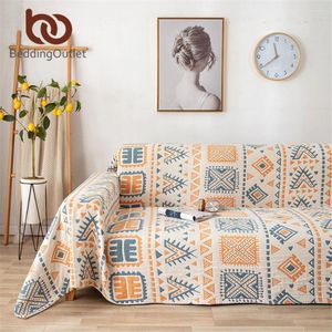 Tapissries Beddingoutlet Modern soffa filt Geometriskt täckskydd Bomullsslipcover Multifunktion Aztec Throw Boho Decor