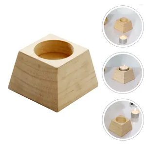 Candle Holders Christmas Keystone Holder Wood Taper Wedding Decoration Table Candlestick Tea Light Stands Ornament