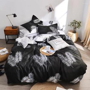 Bedding Sets Black White Tropical Leaves Print Bed Cover Set Duvet 40 Adult Sheets And Pillowcases Comforter 61076