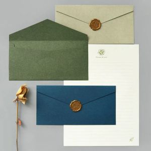 Envelopes 50pcs/lot 22x11CM Kraft Paper Vintage Envelope Wax Seal for Wedding Invitations Greeting Cards Festival Blessing Letter Western