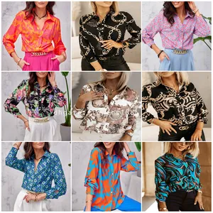 Blusas feminina camisa camisa camisa blusa de primavera outono de manga longa elegante camisa de cardigã de peito solteiro para mulheres