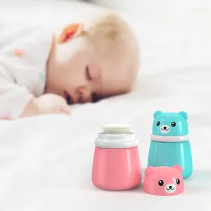 Aufbewahrung Flaschen 1PC tragbarer leerer Kinder süßer Cartoon Bären Baby Puffbox Talcum Powde stacheliger Hitzebehälter für die Reise täglich
