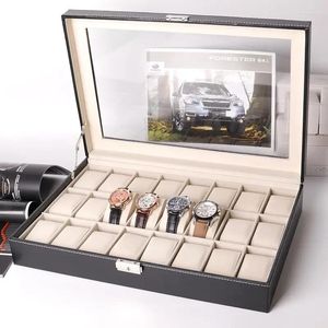 Uhrenboxen handgefertigtes Freizeit -Style -Band -Box Luxus -Hülle Lederverpackung PU -Schmuck mit 2/3/4/5/6/10/12 Kissen