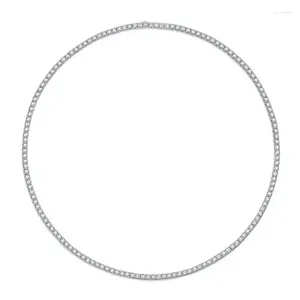 Ketten 15.5ct Dcolor Moissanit 925 Sterling Silber Halskette für Frauen Männer Tenniskette Luxusdesigner Schmuck Hochzeit Engagement Geschenk