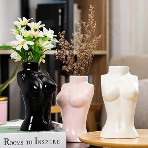 Vase Nordic Creative Ceramic Simulation Human Crafts Vase Bedroom Dry Flowerplant Arfferine