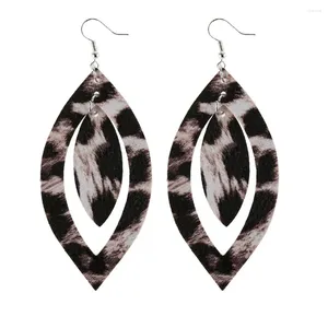 Dangle Earrings Bohemian Leopard Print Drop For Women Party Jewelry Gift Water Leather Flower Pattern Birthday Gif