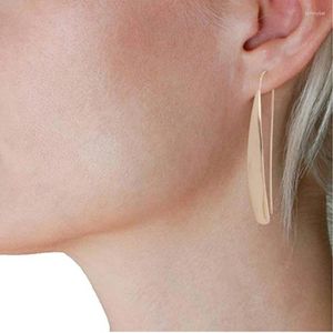 Orecchini a pennagliera Oregello da pandent estivo per Donne Chic Curved Flat Bar Dangles - Metallic Long Linear True -Dropolish