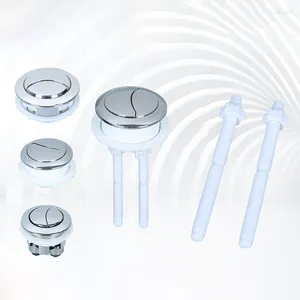 Bath Accessory Set ABS Bathroom Toilet Push Button Round Water Tank Cover Switch Single Double Flush Accessories