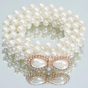Gürtel Perle Taille Kette Frauen modische Perlen elastische Seilgürtel Strass Temperament dünn