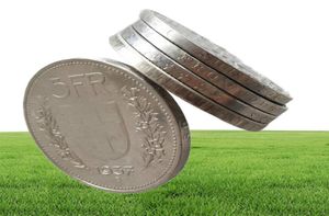 UNC 1950 Szwajcaria Konfederacja Silver 5 Francs 5 Nickel Nickel Plated Mosiężna kopia średnica Monety 3145mm7428492