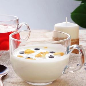 Bicchieri da vino ad alta capacità tazze per la colazione trasparente tazza di latte caffè in vetro con manico a tazza di cereali di farina d'avena