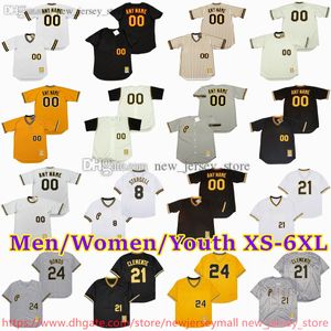 Özel XS-6XL Film Gerileme Beyzbol Forması 21 Robertoclemente 18 Andyvanslyke Bobbybonilla Mannyguilenillen Jimleyland Tonypena Jasonkendall Formaları