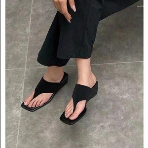 Terlik Kadın Plaj Flip Flops Retro Gladyatör Kama Topuklu Sandalet Dışında Kalın Dökümlü Açık Slaytlar Yaz Ayakkabıları