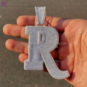 Mens Hip Hop Jewelry Letter Pendant 925 Sterling Silver Iced Out Vvs Moissanite Diamond Number Name Initial Pendant