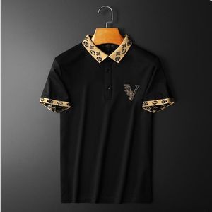 Deisnger New Polo Shirt Summer Men's Lapel kortärmad t-shirt brev broderi bekväm trendig stil mode smal fit polo skjortor tees tees