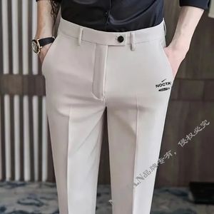 NOCTA UK Solid Color High Quality Pants Mens Slim Fit Casual Office Formal Social Wedding Set 240402