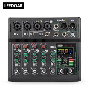 Equipment Leedoar G7 7 Channel Mini Sound Card Mixer Usb Console Dj Karaoke Smartphone Professional Computer Recording 48v Live Broadcast