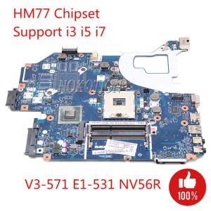 Moderkort Nokotion Q5WV1 LA7912P Laptop Motherboard för ACER NV56R E1571 V3571 HM77 GMA HD 4000 DDR3 NBC0A11001 Support I3 i5