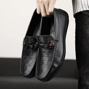 Casual Shoes Fashion Leather Men Slip On Formal Loafers Comfortable Moccasins Italian Soft Male Driving