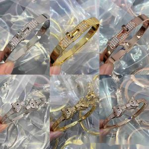 H Armband Schwein Nase Halb Diamant Armband Womens V-Gold Roségold Knopf Mode Licht Luxus Mode
