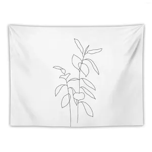 Tapestries Plant Line Drawing - Ellie Tapestry Decoration Room Aesthetics For Accessories Wall Deco