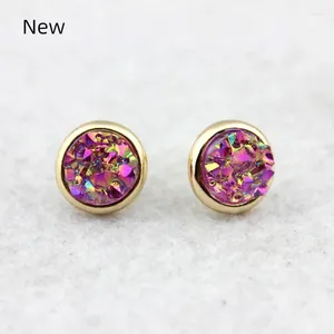 Studörhängen 12mm Pave Puddle Round Drusy Studs