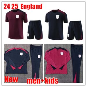 24 25 TRACKSUPTFÖRDAG ENGLAND SOCCER Training Kit Half Zip Outdoor Jogging Jersey 2024 Men and Kids National Football Long Sleeve Tracksuits Kit