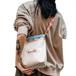 Sacchi da sera Madden femminile Retro Etnic Canvas Bagna Nicchia Reversibile Dual Scopo Spalla Cross Cotton Crossbody