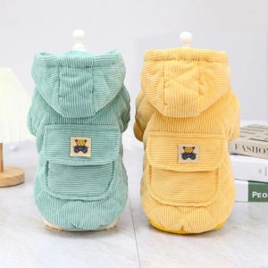 Dog Apparel Autumn Winter Coat For Small Dogs Fleece Jacket Warm Clothes Corduroy Pocket S M L XL XXL