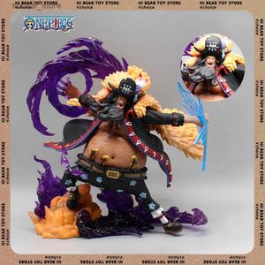 Action Toy Figures One Piece Anime Figure BlackBeard Marshall Figures Action Figurin 21cm GK PVC Statue Model Collection Desk Decoration Kids Gift L240402