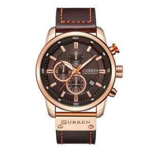 Curren/carryon 8291 Belt Men's New Six Pin Calendar Waterproof Watch