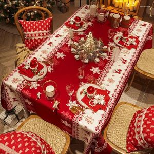 Table Cloth Red Year Tablecloth Festive Waterproof Christmas Light Luxury Rectangular Coffee 1pc