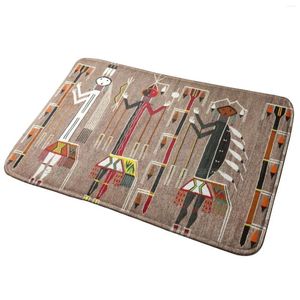 Carpets 1945 Art Entrance Door Mat Bath Rug Historic National Treasure Cowboy Western Savage Mexican Border Arrow Bow