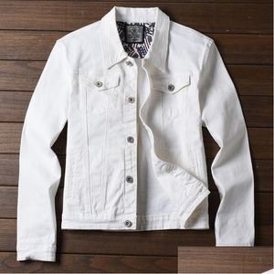 Jackets masculinos Jaqueta de jeans masculina Trabalho casual primavera e outono mti-corp entre entrega de roupas de vestuário para roupas de vestuário de vestuário Dhrze