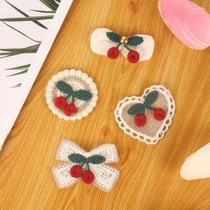 Party Supplies 5st Vintage Cherry smycken Diy Hair Clip Accessories Sewing Present Box Holiday Christmas Decoration